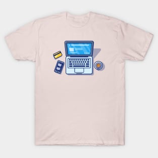 Laptop With Coffee And Phone T-Shirt